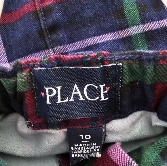 Girls Plaid Twill Zip-Milk way Size 10 - Picture 4 of 7